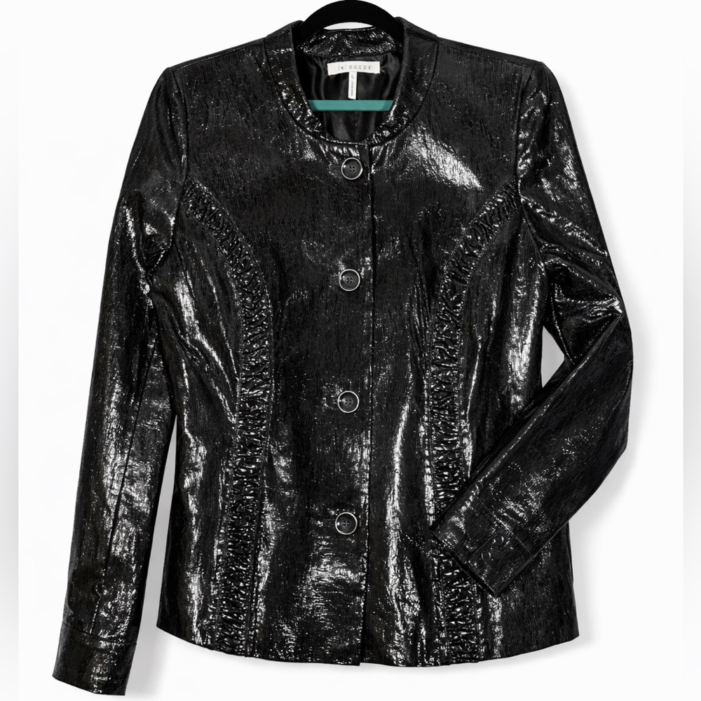 Black Patent Leather Blazer Large